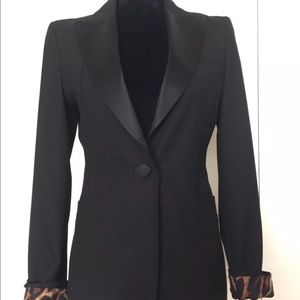 Roberto Cavalli h&m tuxedo blazer leopard black 8
